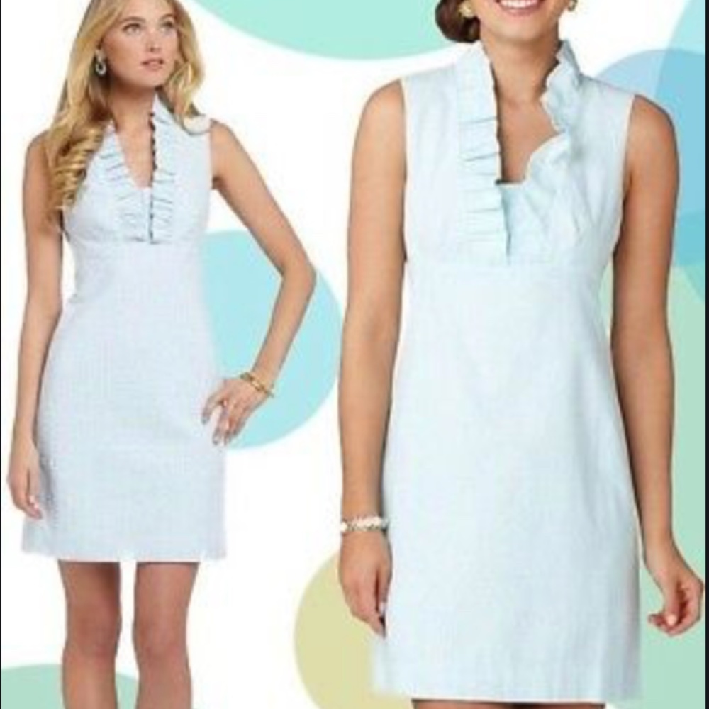 Lilly Pulitzer Adeline Blue Seersucker Dress